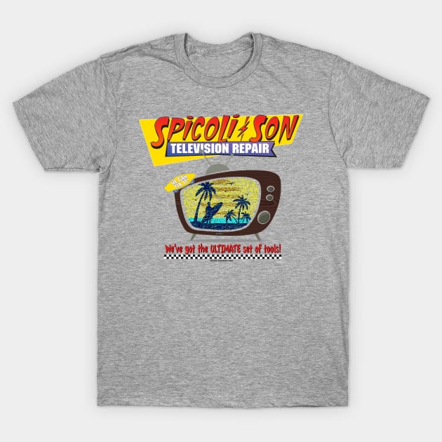 Spicoli & Son TV Repair T-Shirt by Drew Blood Designs